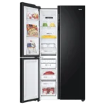 Haier 598 Litres 3 Star Frost Side-by-Side Smart Wifi Enabled Convertible Refrigerator with Digital Control Panel (HRT-683KGU1, Black Glass) - Image 4