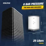 VOLTAS Aqua Prime 25 Litre 4 Star Vertical Storage Geyser with Quartzline Technology (White & Silver) - Image 3