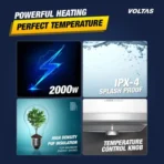 VOLTAS Aqua Prime 25 Litre 4 Star Vertical Storage Geyser with Quartzline Technology (White & Silver) - Image 4