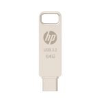 HP 886C 64GB OTG Flash Drive 3.2 Gold/Metallic Swivel Design/Durable Metal Material (AA1102)