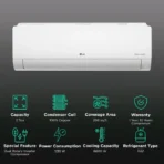LG 6 in 1 Convertible  Dual Inverter Split AC with 4 Way Swing (2025 Model, Copper Condenser, US-Q24ENXE.ANLG) - Image 3