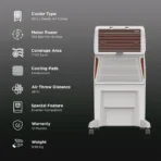 Symphony Touch 50 Litres Desert Air Cooler with Fully Closable Louvers (CFD Technology, White) - Image 2