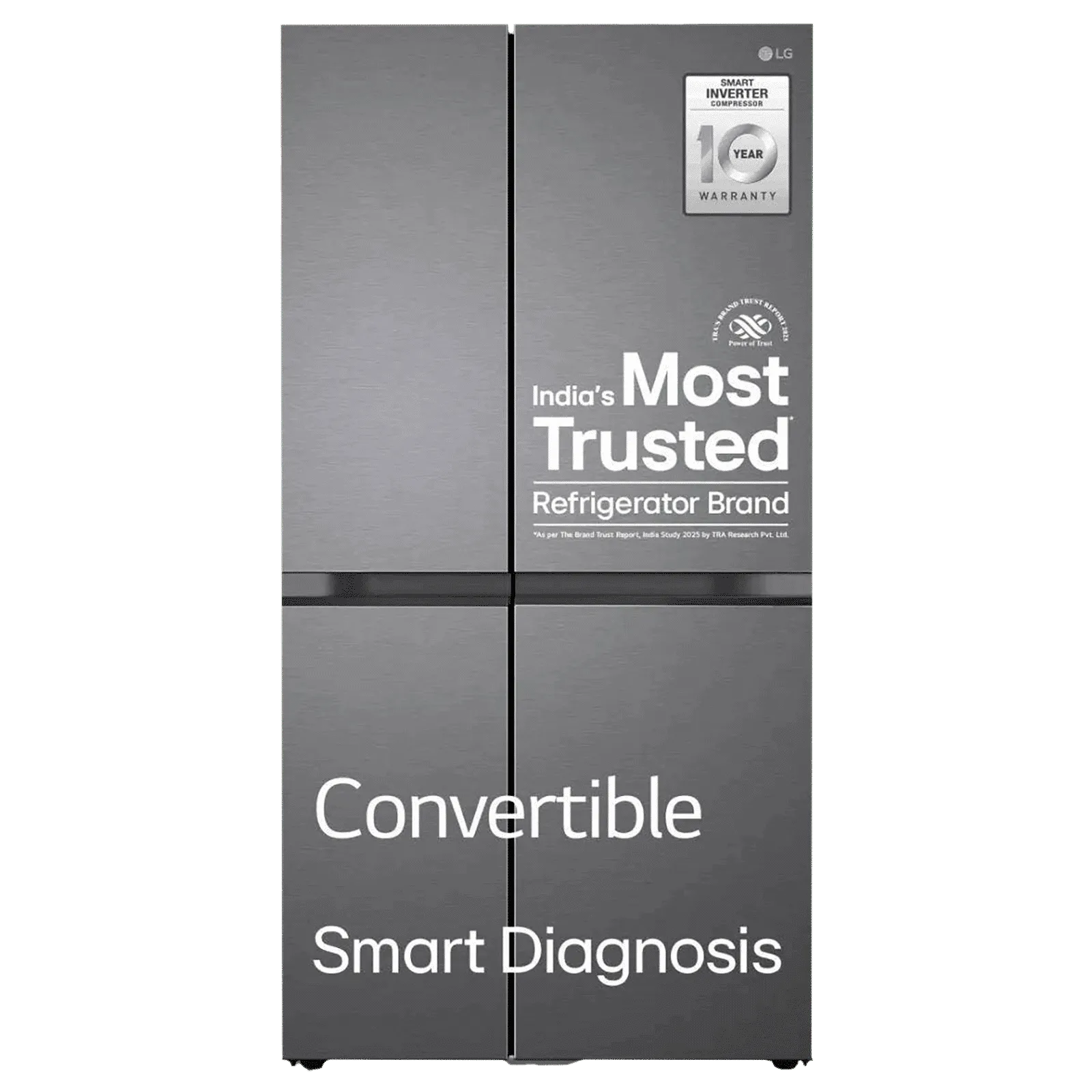 313834_0_v_hzHTb3Y LG 650 Litres 3 Star Frost Free Side by Side Refrigerator with Auto Smart Connect (GL-B257JDS3, Dazzle Steel - Image 1