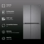 LG 650 Litres 3 Star Frost Free Side by Side Refrigerator with Auto Smart Connect (GL-B257JDS3, Dazzle Steel - Image 2