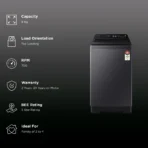 SAMSUNG 8 kg 5 Star Wi-Fi Inverter Fully Automatic Top Load Washing Machine (WA80F08S2CTL, AI VRT+ Technology, Deep Charcoal) - Image 2