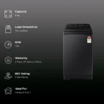 SAMSUNG 8 kg 5 Star Wi-Fi Inverter Fully Automatic Top Load Washing Machine (WA80F08E2BTL, AI VRT+ Technology, Black Caviar) - Image 2