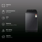 SAMSUNG 8 kg 5 Star Wi-Fi Inverter Fully Automatic Top Load Washing Machine (WA80F08S2BTL, AI VRT+ Technology, Black Caviar) - Image 2