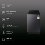 SAMSUNG 10 kg 5 Star Wi-Fi Inverter Fully Automatic Top Load Washing Machine (WA80F10S2BTL, AI VRT+ Technology, Black Caviar) - Image 2