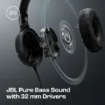 JBL Tune 520C JBLT520CBLK Wired Headphone with Mic (USB Type-C Connector, On Ear, Black) - Image 4