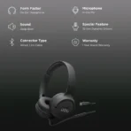 JBL Tune 520C JBLT520CBLK Wired Headphone with Mic (USB Type-C Connector, On Ear, Black) - Image 2