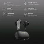 GOBOULT K60 TWS Earbuds with Environmental Noise Cancellation (IPX5 Water Resistant, Fast Charging, Black) - Image 2