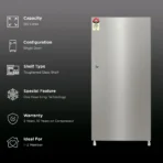 Haier 190 Litres 5 Star Direct Cool Single Door Refrigerator with One Hour Icing Technology (HRD-2105BNS-P, Nickel Steel) - Image 2