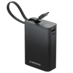 ambrane MiniCharge 20 20000 mAh 22.5W Fast Charging Power Bank (1 Type A Port, 1 Type C Port, Metallic Finish, SafeCharge Technology, Black & Grey)