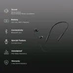OnePlus Bullets Z3 Neckband with Environmental Noise Cancellation (IP55 Water Resistant, Magnetic Control, Mambo Midnight) - Image 2