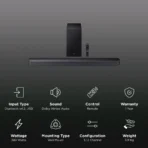 SAMSUNG Q Series 380W Soundbar with Remote (Dolby Atmos, 3.1.2 Channel, Titan Black) - Image 2