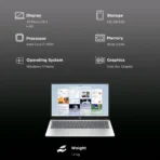 HP 14-gr1028TU Intel Core Ultra 7 Thin & Light Laptop (16GB, 512GB SSD, Windows 11 Home, 14 inch Full HD Display, Natural Silver, 1.4 KG) - Image 5