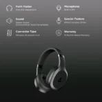 boAt Rockerz 412 Bluetooth Headphone with Mic (60 Hours Playback, Over Ear, Active Black)q - Image 2