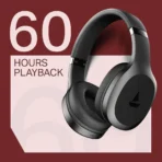 boAt Rockerz 412 Bluetooth Headphone with Mic (60 Hours Playback, Over Ear, Active Black)q - Image 4