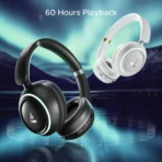 boAt Rockerz 480 Bluetooth Over Ear Headphone with Mic (60 Hours Playtime, Over Ear, Black Sabre) - Image 2