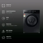SAMSUNG 12/7 kg 5 Star Wi-Fi Inverter Fully Automatic Front Load Washer Dryer (5 Series, WD12FG5B34BBTL, Hygiene Steam, Black) - Image 2