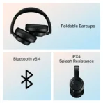 boAt Rockerz 512 ANC Bluetooth Headphone with Mic (ENx Technology, Over Ear, Cosmic Black) - Image 4