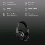 boAt Rockerz 512 ANC Bluetooth Headphone with Mic (ENx Technology, Over Ear, Cosmic Black) - Image 2