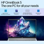 HP OmniBook 5 16-ba1008TU Intel Core i5 13th Gen Laptop (16GB, 512GB SSD, Windows 11 Home, 16 inch 2K IPS Display, MS Office 2024, Glacier Silver Aluminum, 1.77 KG) - Image 5