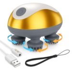 HOMEBASIC Cordless Scalp Massager, Rechargeable Electric Head Kneading Massager for Hair Growth, Deep Clean, Head Scratcher | 360° Rotating Heads | 3 Speed Modes