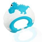 LONGMIRE Baby Shower Cap for Kids Hair Washing Shield, Toddler Bath Hat, Shampoo Visor, Head Protector - Cute Dinosaur Shape Makes Bath More Fun - Blue (1 Pack) (AA1102/93) - Image 2