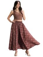 Women Viscose Crepe Flared Printed Palazzo Elasticated Waist Loose-fit & Regular, Casual Wear (Free Size 28 to 42 Waist) (in, Numeric, 42, Regular,) - Image 4