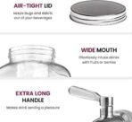 Glass Cold Water Mason Jar, Beer, Drink Dispenser, Glass Pitcher with tap | Spigot and Steel lid | 4000ML | Water Pitcher for Detox Water jar (4 Liter Detox) [AA1102/249] - Image 2