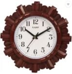 Kadio Analog 24.5 cm X 24.5 cm Wall Clock (Maroon, with Glass, Standard)(AA1103/172)