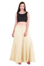 Kicha Regular Loose Fit Solid Colour Georgette Flared Sharara Mid Rise Palazzo for Women (Off-White-Small) - Image 4