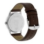 Mens Watch Classic Analog Watch with White Dial, Leather Strap, Roman Numerals, Date Display (AA1104/249) - Image 2