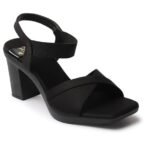 XE Looks Women's Elegant Heels | Block Heel Sandals with Stretchable Straps | Lightweight & Durable | Comfortable Cushioned Sole Heels For Girls & Women - Image 5