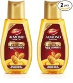 Dabur Almond Hair Oil - 500ml | Provides Damage Protection | Non Sticky Formula | For Soft & Shiny Hair | With Almonds, Keratin Protein, Soya Protein & 10X Vitamin E (Pack of 2) (AA1103/6)