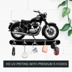 Premium Uv Printed Key Holder For Wall Wood Key Holder (5 Hooks, Multicolor) [AA1102/113]