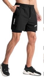 JUST RIDER 2 in 1 Running Sports Shorts for Men with Mobile Phone Pocket Light Weight Quick Dry Fabric for Gym Athletic Workout Running Shorts Lightweight Training Yoga Gym Short with Towel Loop - Image 4