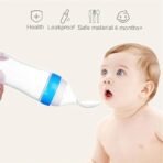 BabyGo Baby Feeding Combo | Waterproof Apron Bibs Set of 3 + BPA-Free Soft Silicone Squeeze Feeder Bottle with Spoon (90ml), Easy-to-Use & Reusable Feeding Set for Babies & Toddlers - Image 5