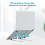 Portronics My Buddy K Lite Foldable Laptop Stand with Adjustable Heights, Anti-Slip Silicone Pads, Collapsible Design, 5 kg Max Weight, ABS Build, Portable & Lightweight Holder Riser (White & Blue) [AA1102/183] - Image 2