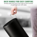 Robustt Dustbin with Pedal - 5L | Black Stainless Steel trash can | 7 Inch (W) x 10 Inch (H) | Small Trash Can for Bathroom, Bedroom, Toilet, and Kitchen � Durable & Corrosion-Resistant - Pack of 2[AA1100/113] - Image 3