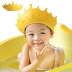 Baby Shower Cap, Shower Cap for Kids 1-9 Years, Adjustable Silicone Crown with Eye & Ear Protection, Waterproof Bathing Hat for Washing Hair (Large) (AA1102/95)