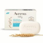 Aveeno Baby Daily Moisture Cleansing Bar 75g | With natural Oatmeal, Glycerin and Shea Butter | Co-created with Pediatricians and Dermatologists for newborn sensitive skin | pH balanced, free of soap, parabens sulfates and phthalates (AA1104/42)