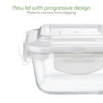 Borosil Nostalgia Ayra Borosilicate Glass Lunchbox | 4 pc Container Set (320ml x 2 Round + 400ml x 2 Square) | Microwave & Dishwasher Safe, Leakproof | Tiffin for Office, School, College | Transparent(AA1103/191) - Image 5