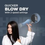 Havells 1000W Foldable Hair Dryer | 2 Heat Settings (Hot/Warm) | Heat Balance Technology | Pastel Blue | Your Perfect Blow Dry Companion For Effortless Hair Styling | HD1835 (AA1104/53) - Image 4