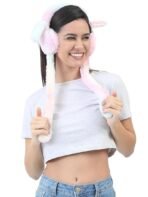 Lunavi Rainbow Color Adorable Bunny Moving Ear Earmuffs for Kids | Soft Plush Ear Muffs with Sound | Warm Winter Faux Fur Ear Warmers for Boys & Girls (Multicolour) - Image 2