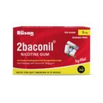 Rusan 2baconil 2mg 100 Nicotine Gums | Icy Mint Flavor | Sugar-Free | Quit Smoking & Chewing Tobacco/Gutkha | Nicotine Replacement Therapy [AA1098/3]