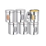 Ebun Stainless Steel See Through Small Containers | Small Containers With Capacity 750 Grams | Pack Of 6 Pcs Combo, Silver [AA1100/14]