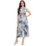 Bollyclues Women's Multicolor Cotton Sleeveless Maxi Dresses |Long Dress for Women| One Piece Western Dress for Women