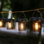 Solar Light Outdoor Hanging Vintage Metal Solar Lantern Light with Waterproof Edison Bulb Decorative for Patio,Backyard [Warm Yellow Light, Pack of 1](AA1103/36)